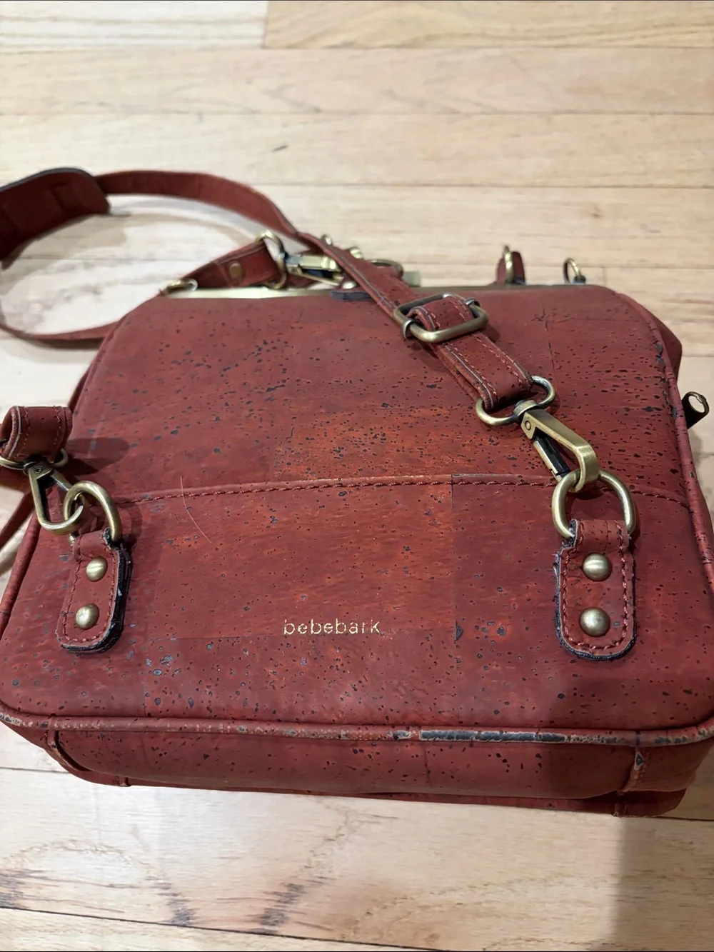 Rust Brown Women's Backpack Purse - Classic Structured Top-Handle Backpack
